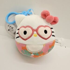 Squishmallows Hello Kitty Plush Clip Heart Glasses Sanrio‎ NEW Tags